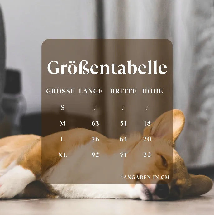 Größentabelle Hundekissen Wolke