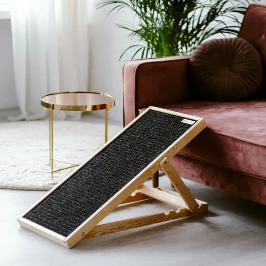 Holz Hunderampe mit antirutsch Teppich, höhenverstellbar, klappbar